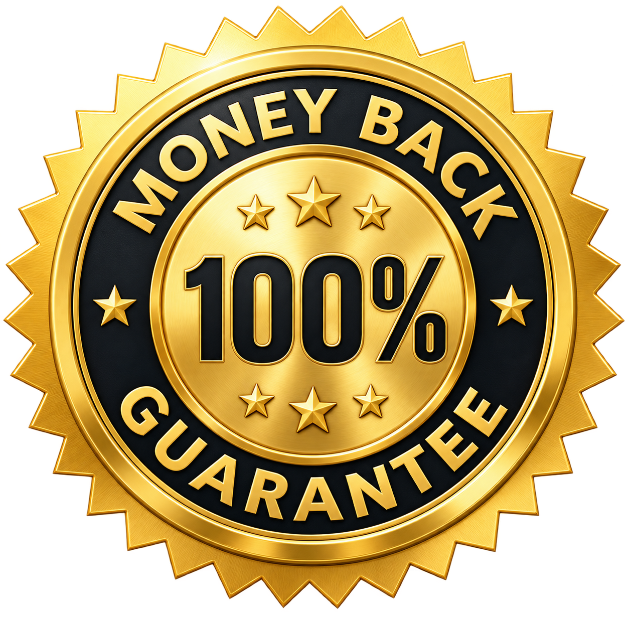 100% money back guarantee badge